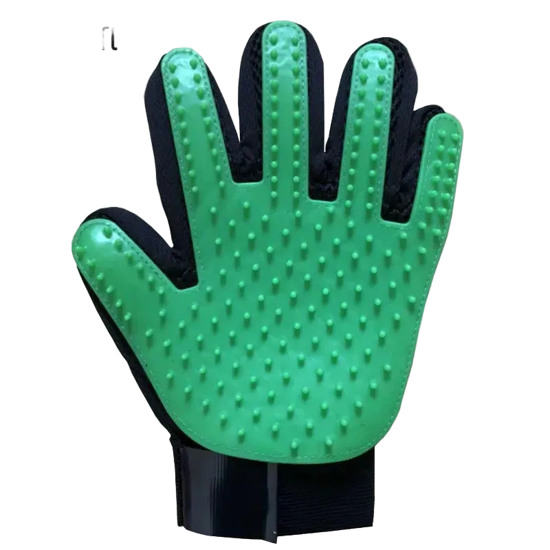 Gant de brossage pour poils d'animaux.